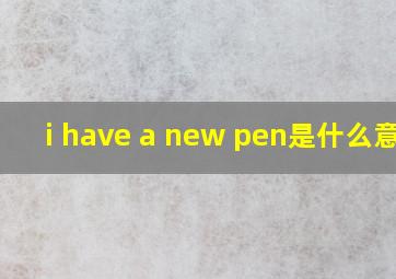 i have a new pen是什么意思